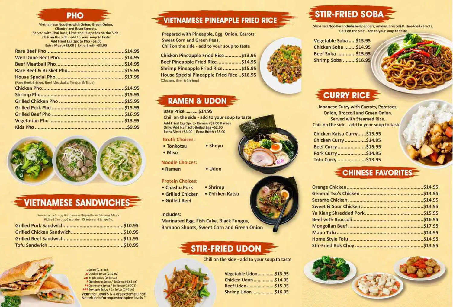 Restaurant menu 1, detailed description provided below